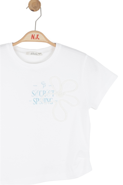 Nk Kız Çocuk Carmine Tshirt 8-14 Yaş Ekru-Mavi