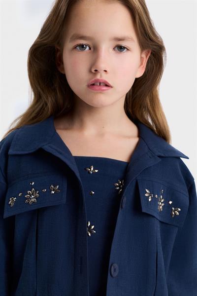 Nk Kız Çocuk Cashmere Gömlek 8-14 Yaş Lacivert