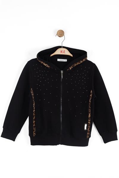 Nk Kız Çocuk Echo Fermuarlı Sweatshirt 4-8 Yaş Siyah