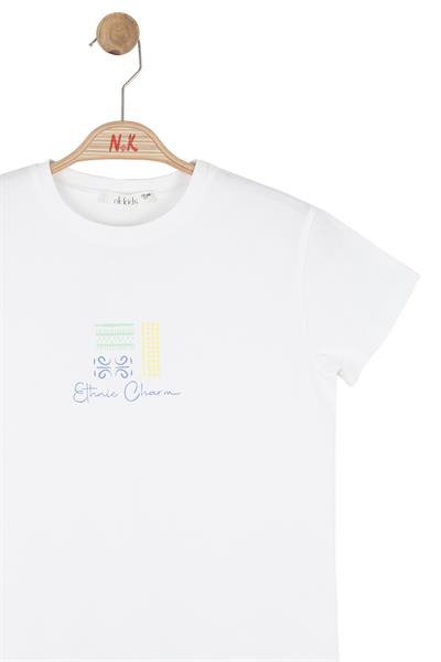 Nk Kız Çocuk Etnik Tshirt 8-14 Yaş Ekru