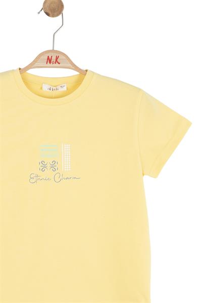 Nk Kız Çocuk Etnik Tshirt 8-14 Yaş Sarı