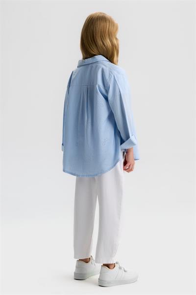 Nk Kız Çocuk Flat Pantolon 4-8 Yaş Beyaz