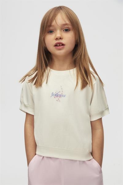 Nk Kız Çocuk Floramour Tshirt 4-8 Yaş Ekru