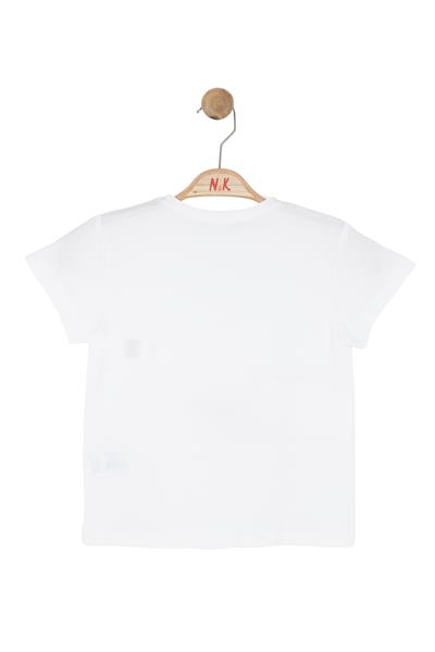 Nk Kız Çocuk Flower Tshirt 4-8 Yaş Ekru-Pembe