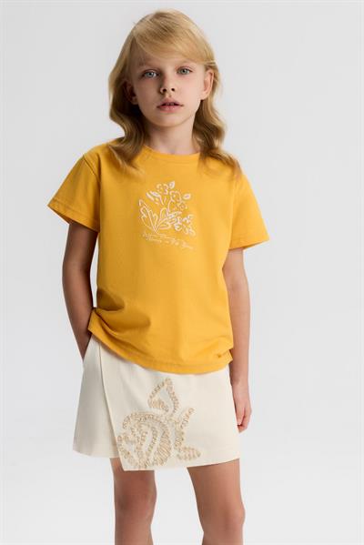 Nk Kız Çocuk Full Bloom Tshirt 4-8 Yaş Sarı