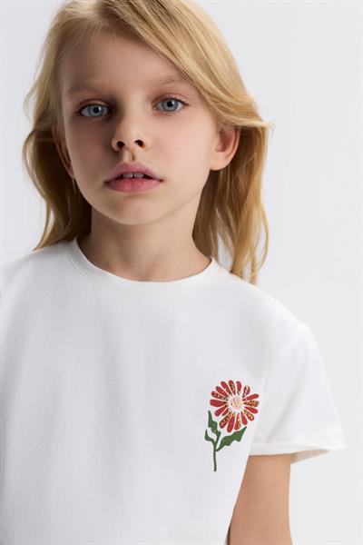 Nk Kız Çocuk Funny Tshirt 4-8 Yaş Ekru