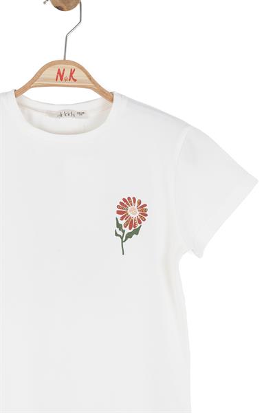 Nk Kız Çocuk Funny Tshirt 4-8 Yaş Ekru