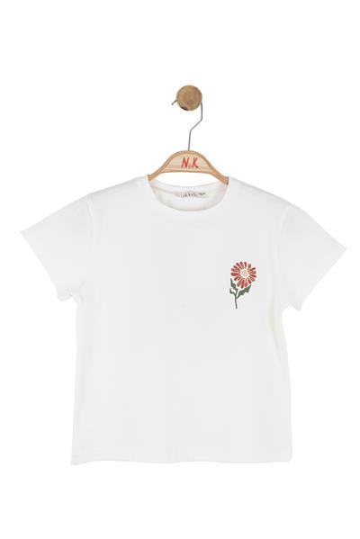 Nk Kız Çocuk Funny Tshirt 4-8 Yaş Ekru