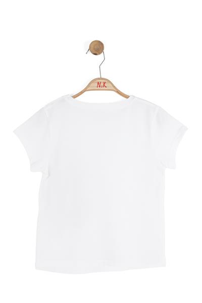 Nk Kız Çocuk İstiridye Tshirt 8-14 Yaş Ekru-Vizon