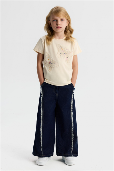 Nk Kız Çocuk Jane Tshirt 4-8 Yaş Krem
