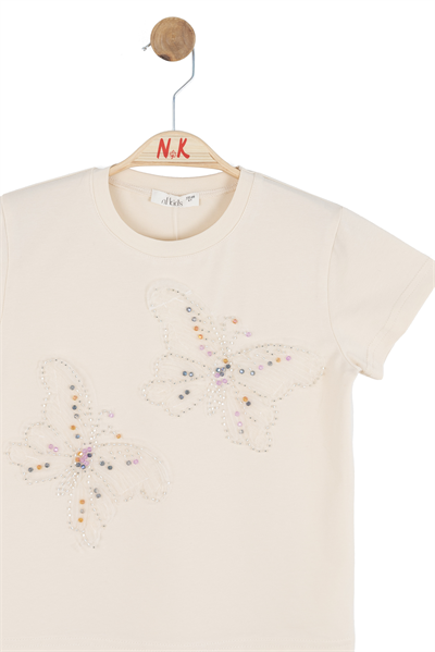 Nk Kız Çocuk Jane Tshirt 4-8 Yaş Krem