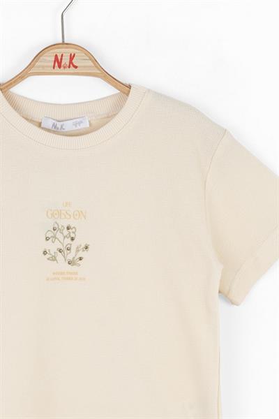 Nk Kız Çocuk Joy Tshırt 4-8Yaş Bej