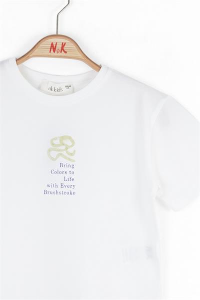 Nk Kız Çocuk Life Tshırt 4-8Yaş Ekru