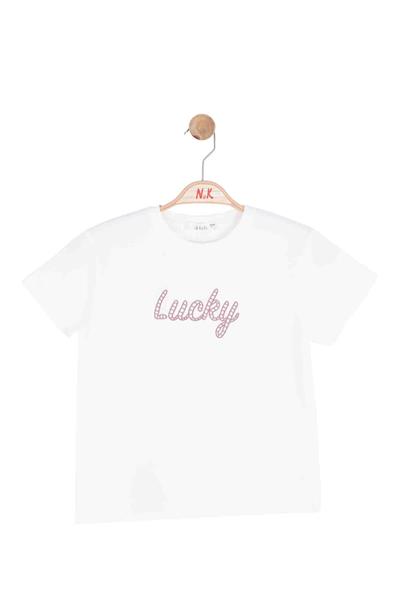 Nk Kız Çocuk Lucky Tshirt 8-14 Yaş Ekru-Pudra