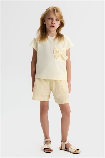 Nk Kız Çocuk Macaron Şort 4-8 Yaş Sarı