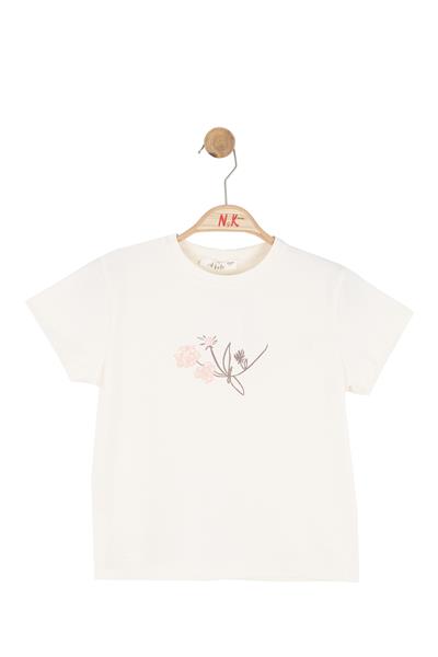 Nk Kız Çocuk Noibe Tshirt 4-8 Yaş Krem