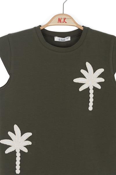 Nk Kız Çocuk Palmiye Tshirt 8-14 Yaş Haki