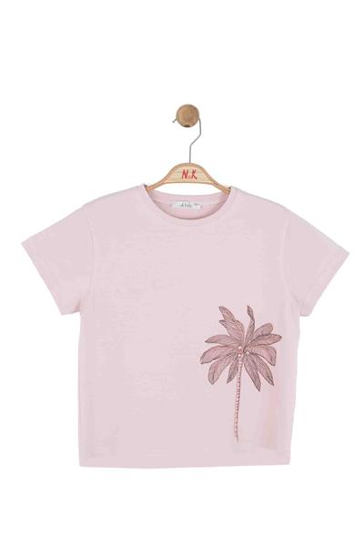 Nk Kız Çocuk Palmiye Tshirt 8-14 Yaş Pudra
