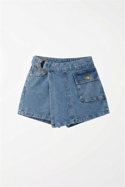 Nk Kız Çocuk Pasific Denim Şort Etek 8-14 Yaş Açık Mavi