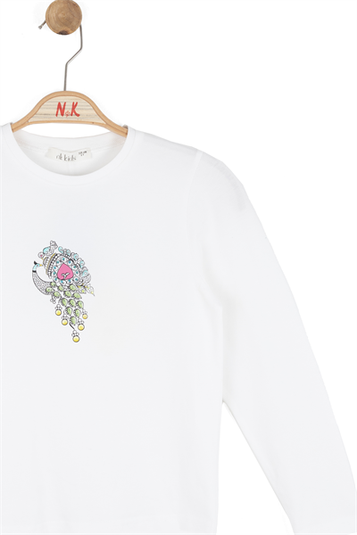 Nk Kız Çocuk Peacock Sweatshirt 8-14 Yaş Ekru