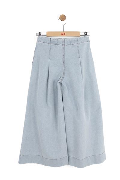 Nk Kız Çocuk Pileli Denim Pantolon 8-14 Yaş Açık Mavi