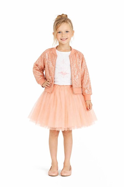 Nk Kız Çocuk Princess Tütü Etek 4-8 Yaş Somon