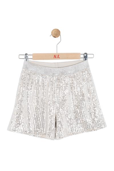 Nk Kız Çocuk Pullu Şort 8-14 Yaş Krem