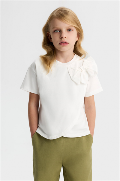 Nk Kız Çocuk Pure Tshirt 4-8 Yaş Ekru