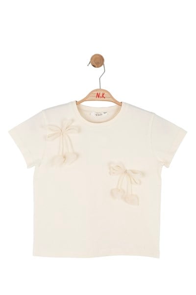 Nk Kız Çocuk Raya Tshirt 4-8 Yaş Krem