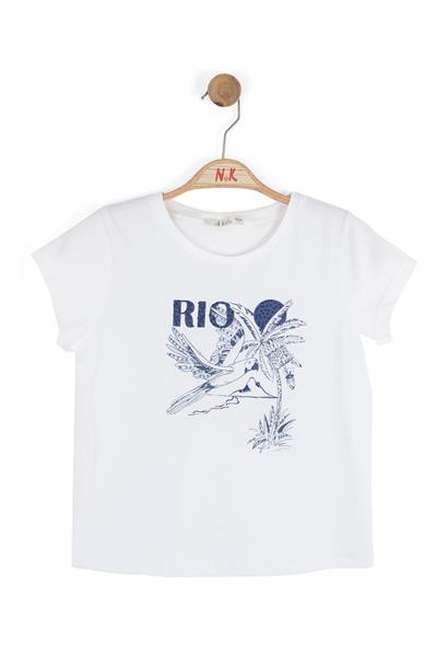 Nk Kız Çocuk Rio Tshirt 8-14 Yaş Beyaz-Lacivert