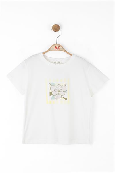 Nk Kız Çocuk Rose Tshirt 8-14 Yaş Ekru