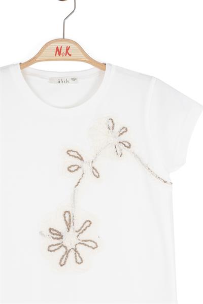 Nk Kız Çocuk Simay Tshirt 8-14 Yaş Ekru-Vizon