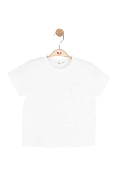 Nk Kız Çocuk Soft Tshirt 4-8 Yaş Ekru