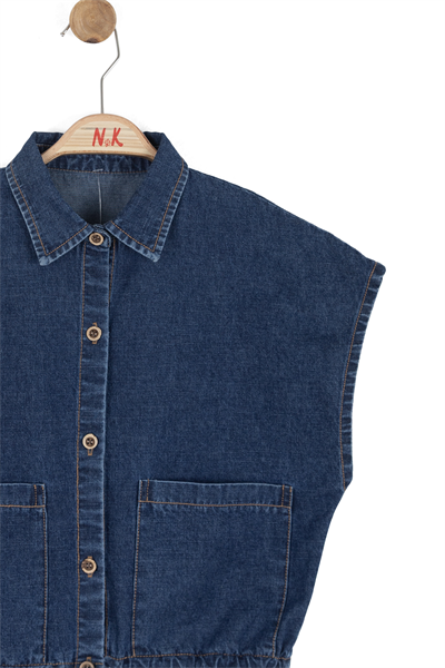 Nk Kız Çocuk Spain Denim Yelek 8-14 Yaş Mavi