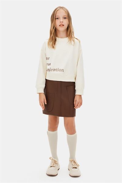 Nk Kız Çocuk True Sweatshirt 8-14 Yaş Krem