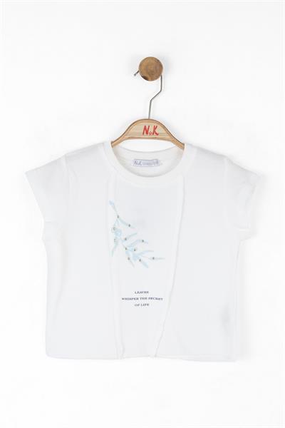 Nk Kız Çocuk Whısper Tshırt 4-8Yaş Ekru