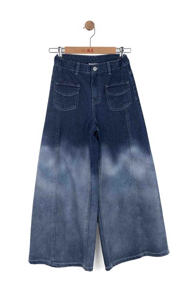 Nk Kız Çocuk Wide Denim Pantolon 8-14 Yaş Mavi
