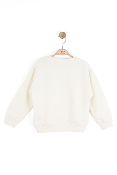 Nk Kız Çocuk Wing Sweatshirt 4-8 Yaş Krem