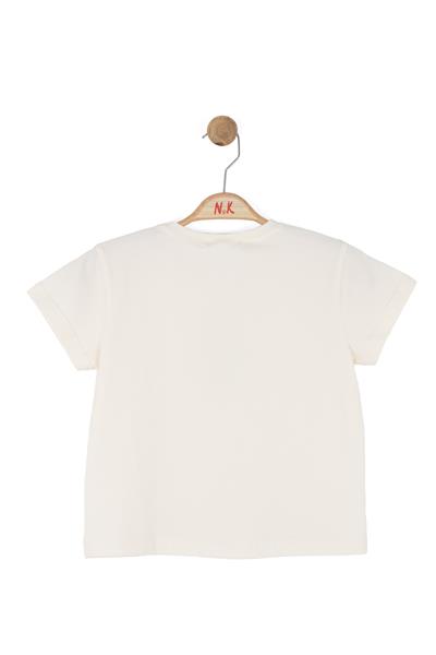Nk Kız Çocuk Zambak Tshirt 4-8 Yaş Krem