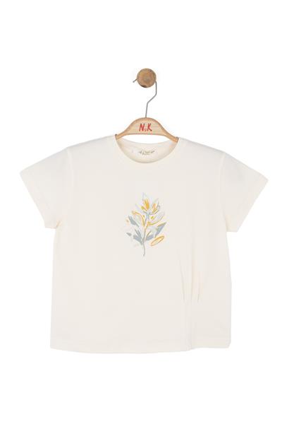 Nk Kız Çocuk Zambak Tshirt 4-8 Yaş Krem