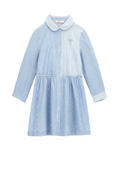 Orginal Marines Cizgili Gömlek Elbise 29 Yaş Mavi