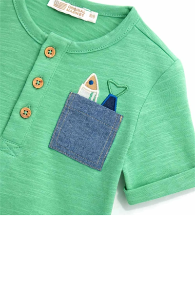 Orginal Marines Erkek Bebek Tshirt 9-24 Ay Yeşil