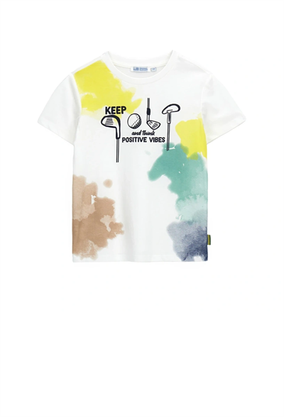 Orginal Marines Erkek Çocuk Baskılı Tshirt 2-9 Yaş Ekru