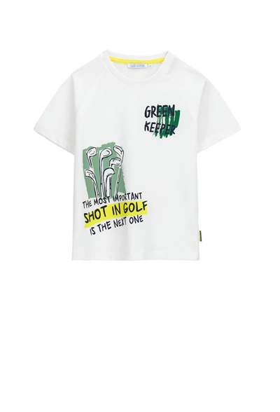 Orginal Marines Erkek Çocuk Baskılı Tshirt 2-9 Yaş Ekru