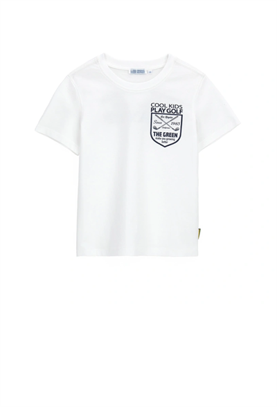 Orginal Marines Erkek Çocuk Sırt Baskılı Tshirt 2-9 Yaş Beyaz