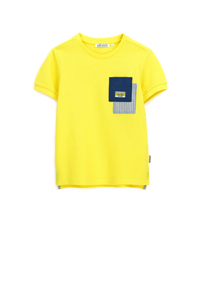 Original Marines Erkek Çocuk Cep Detaylı Tshirt 2-9 Yaş Sarı