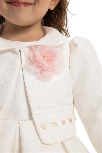 Pamina Kız Bebek Bolerolu Elbise 6-24 Ay Ekru