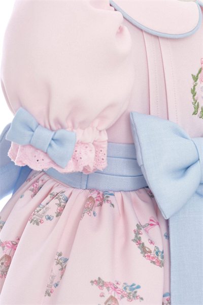 Pamina Kız Bebek Çicek Baskılı Elbise 6-24 Ay Pembe