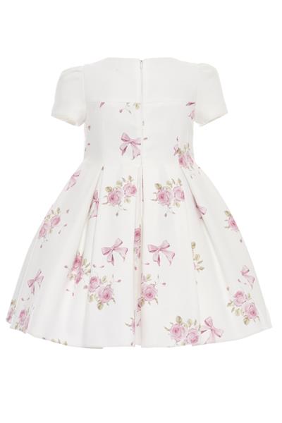 Pamina Kız Çocuk Baskılı Elbise 3-7 Yaş Ekru
