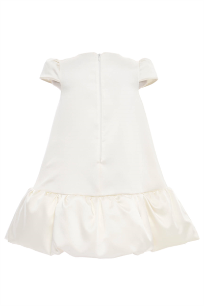 Pamina Kız Çocuk Çiçek Aplikeli Elbise 3-7 Yaş Ekru